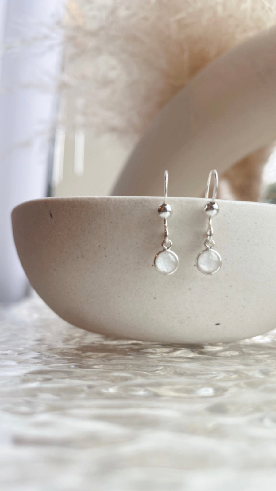 Cremation Drop Fish Hook Earrings - Sterling Silver